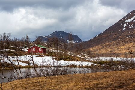 The landscape view of Senja Island beyond the Polar Circle in Norwayの写真素材