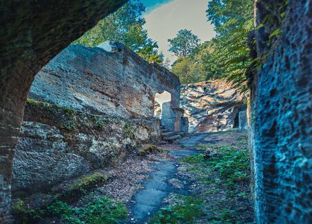 Ruin of castle Rotenhan in Hassberge county, Bavaria, Germanyの写真素材
