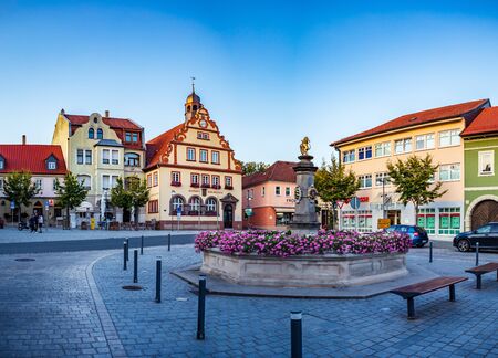 BAD RODACH, GERMANY - CIRCA AUGUST, 2019: The Marktplatz and city hall of Bad Rodach, Bavaria,...