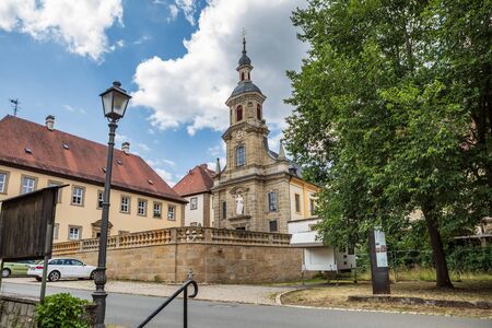 HASSBERGE, GERMANY - CIRCA JULY, 2019: The St. Philippus Apostel Church of Gereuth in Hassberge county, Bavaria, Germanyのeditorial素材