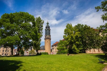 WEIMAR, GERMANY - CIRCA JULY, 2019: Townscape of Weimar in Thuringia, Germany