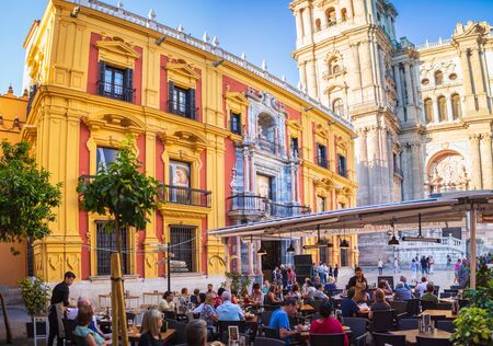 MALAGA, COSTA DEL SOL, SPAIN - CIRCA MAI, 2019:  Plaza del Obispo of Malaga on the Costa del Sol in Andalusia, Spainのeditorial素材