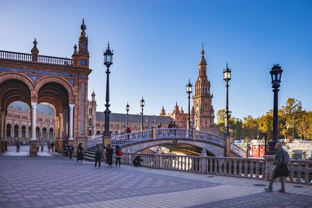 SEVILLA, SPAIN - CIRCA OCTOBER, 2019:  The Plaza de Espana of Sevilla town in Andalusia, Spain