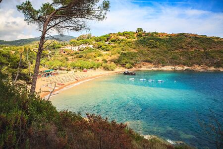 PORTO AZZURO, ELBA ISLAND,  ITALY - CIRCA AUGUST, 2011: Barbarossa beach near Porto Azzuro, Elba...
