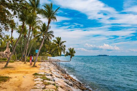 SINGAPORE, SINGAPORE - CIRCA SEPTEMBER, 2017:  The Beach of Sentosa Island in Singapore town, Singapore.のeditorial素材
