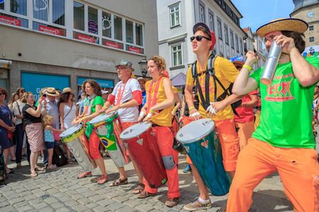 COBURG, GERMANY - JULY 10, 2016: An unidentified samba dancer participates at the annual samba...