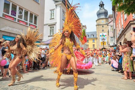 COBURG, GERMANY - JULY 10, 2016: An unidentified samba dancer participates at the annual samba...
