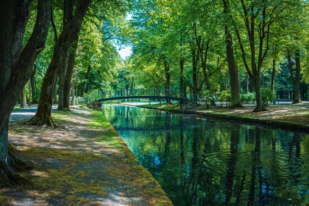 BAYREUTH, GERMANY - CIRCA MAI, 2016: The Garden Hofgarten and Palace Bayreuth at Summertime. Bayreuth, Germanyのeditorial素材
