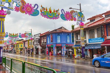 SINGAPORE, SINGAPORE - CIRCA SEPTEMBER, 2017:  Streets of Little India in Singapore, Singapore.