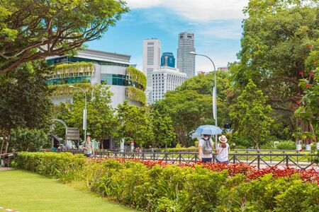 SINGAPORE, SINGAPORE - CIRCA SEPTEMBER, 2017:  Streets of Singapore town, Singapore.のeditorial素材