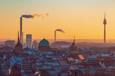 The townscape of Nuremberg town, Germanyの写真素材