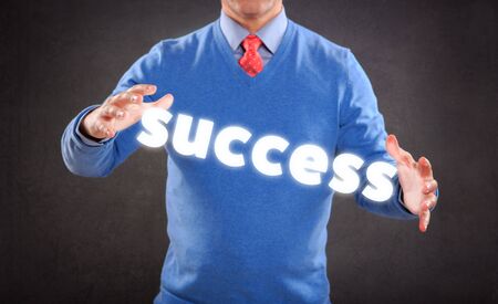 symbolic picture of a man on the way to professional success