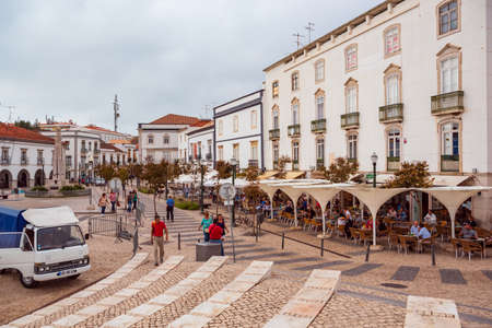 TAVIRA, ALGARVE, PORTUGAL - CIRCA SEPTEMBER, 2015: The streets of Tavira town on the Algarve in southern Portugalのeditorial素材