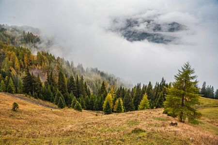 The high alpine road to Grossglockner mountain in South Tyrol, Austria