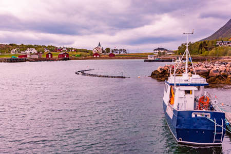 The landscape view of Senja Island by Stonglandet in Norwayのeditorial素材