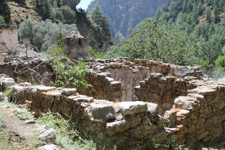 village in Samaria gorge, creteの写真素材