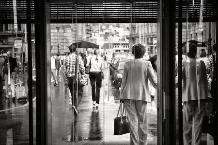 Zurich in the rainの写真素材