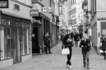 Zurich Old Town Street Sceneのeditorial素材
