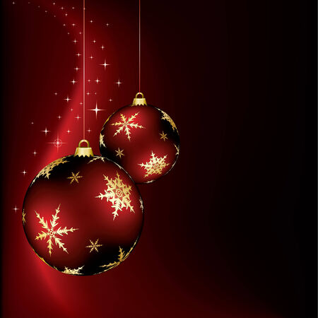 A christmas design with two red baublesのイラスト素材