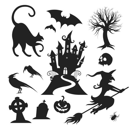 Set of various vector halloween design elementsのイラスト素材