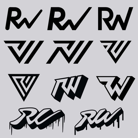 Logo font R Wのイラスト素材