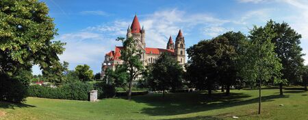 panorama of a beautiful church in vienna mexico churchのeditorial素材