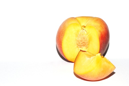 fresh juicy ripe nectarine cutの写真素材
