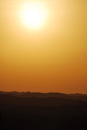beautiful sunset excursion in the desert in egyptの写真素材