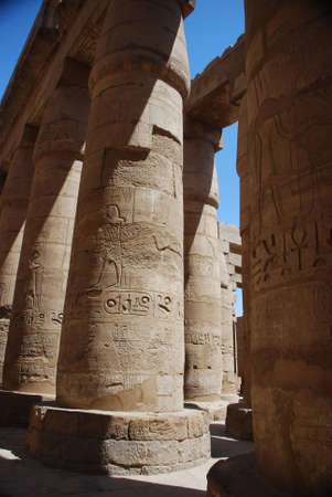 high pillars in the temple visit at the holidays in egypt