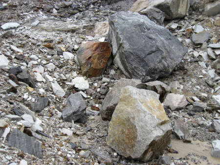 many large heavy stone in the quarry with mineralの写真素材