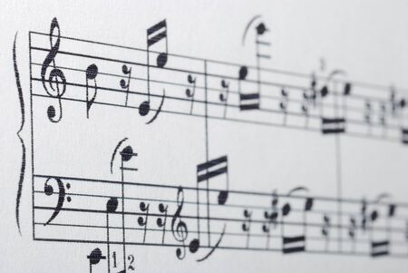 many music notes on a sheet for the concert and orchestraの写真素材