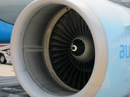 turbine aircraft at the airportのeditorial素材