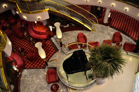 piano and facility on a cruise ship in the holidayのeditorial素材