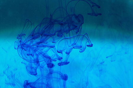 dark blue color in a blue liquid