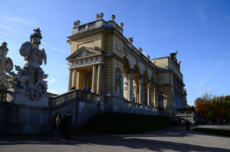 gloriette of schonbrunn palace in vienna with blue skyのeditorial素材