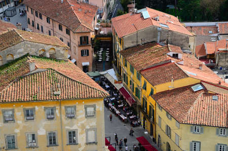 beautiful old houses in Pisa Italy view from aboveのeditorial素材