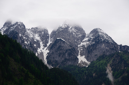 high rocky Dachstein mountain viewの写真素材