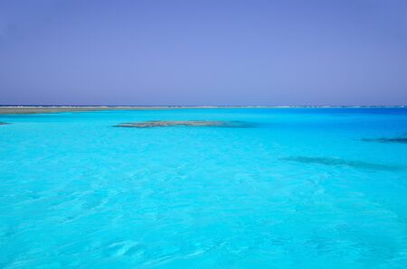 turquoise clear water in the Red Sea in Egyptの写真素材