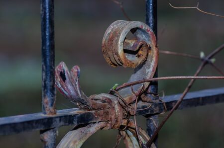 forged ornament of a grid on the windowの写真素材