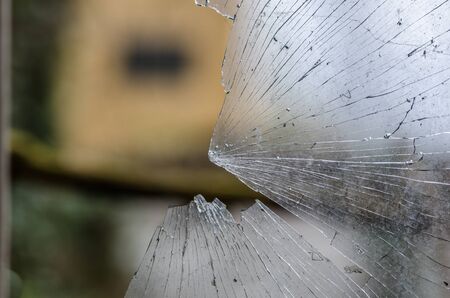 broken windowpane macro viewの写真素材