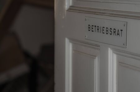 door from wood the Works Council in factoryの写真素材