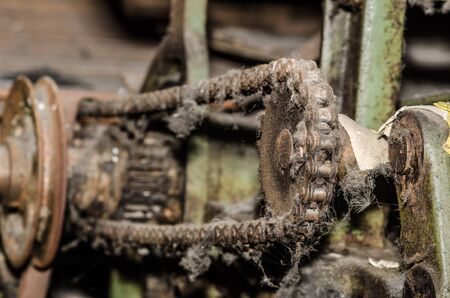 old machine and drive with chainの写真素材