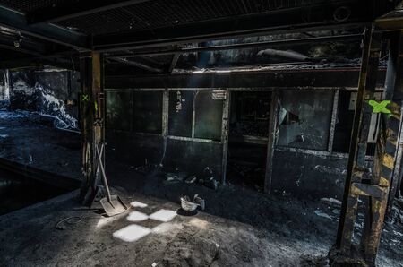 control room in old abandoned foundry
