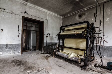 machine with clamped material in spinningの写真素材