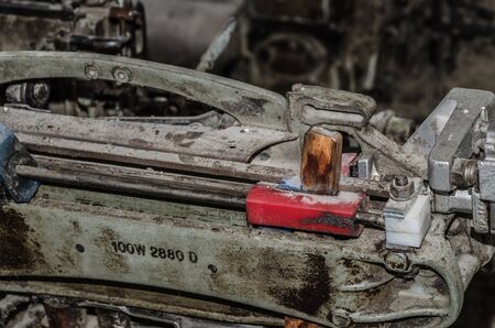 detail view of machine in old factoryの写真素材