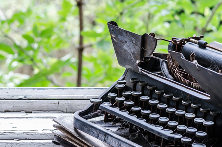 typewriter in old house detail viewの写真素材