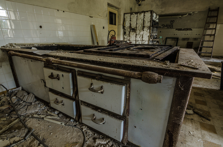 old stove from a professional kitchen in a hospitalの写真素材