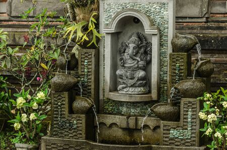 fountain system in the temple indonesiaの写真素材