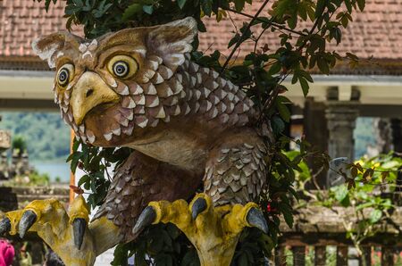 colorful eagle statue in a temple in Baliの写真素材