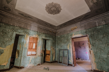 decorated green room in old castleのeditorial素材